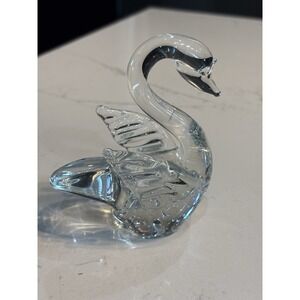 Vintage Controlled Bubble Glass Swan Figurine Paperweight‎